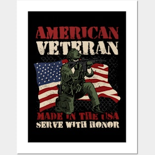 American veteran made in the usa Posters and Art